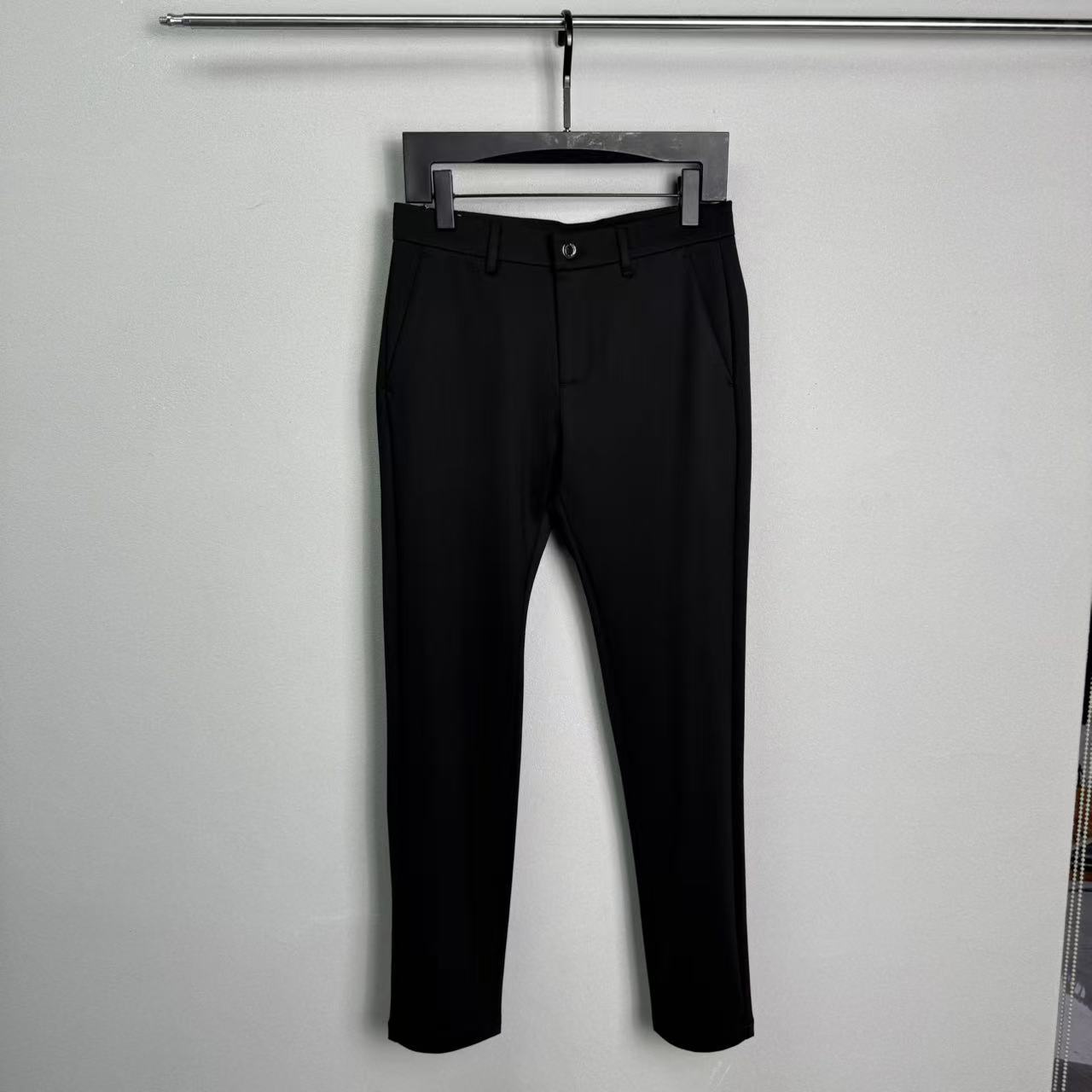 【巴赫】2025男士高端轻奢时尚百搭商务黑色休闲裤7820