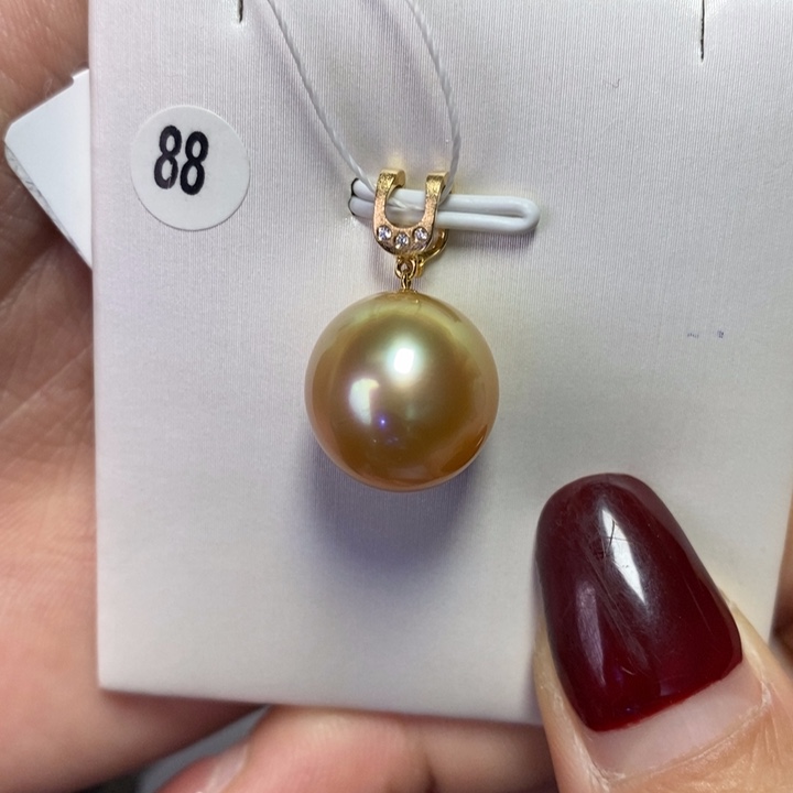 海水珍珠吊坠(不含链)18K金镶嵌