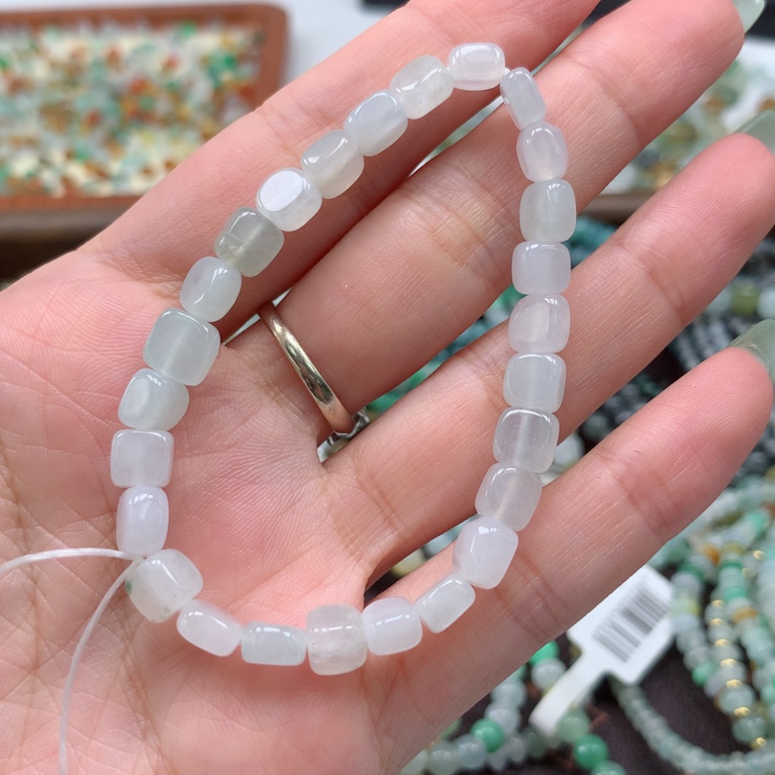 散珠翡翠方糖手串