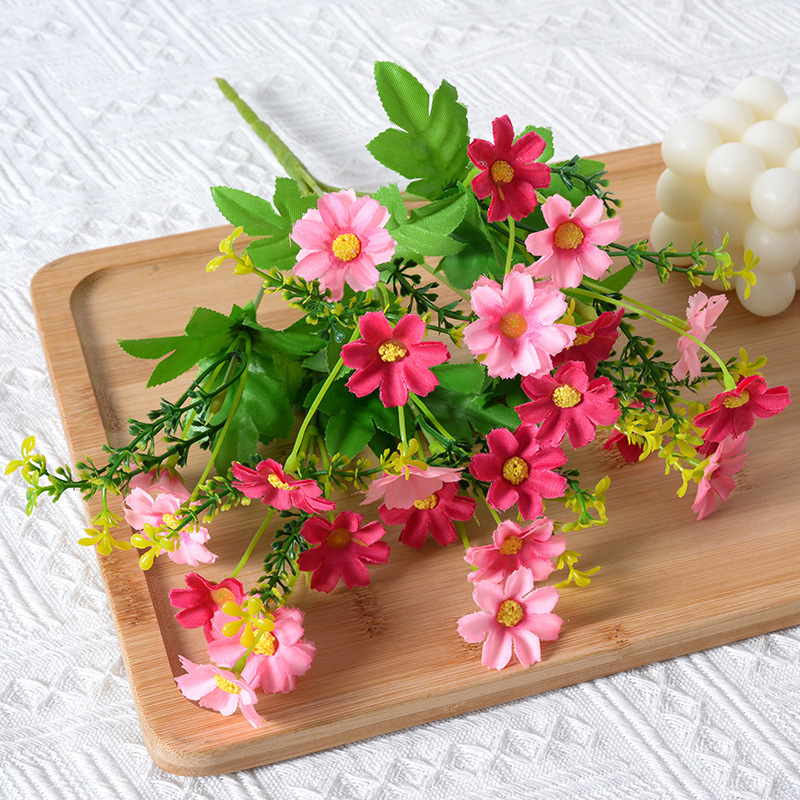 通用型仿真花雏菊绿植荷兰菊跳兰菊波斯菊花酒店装饰婚庆路引假花