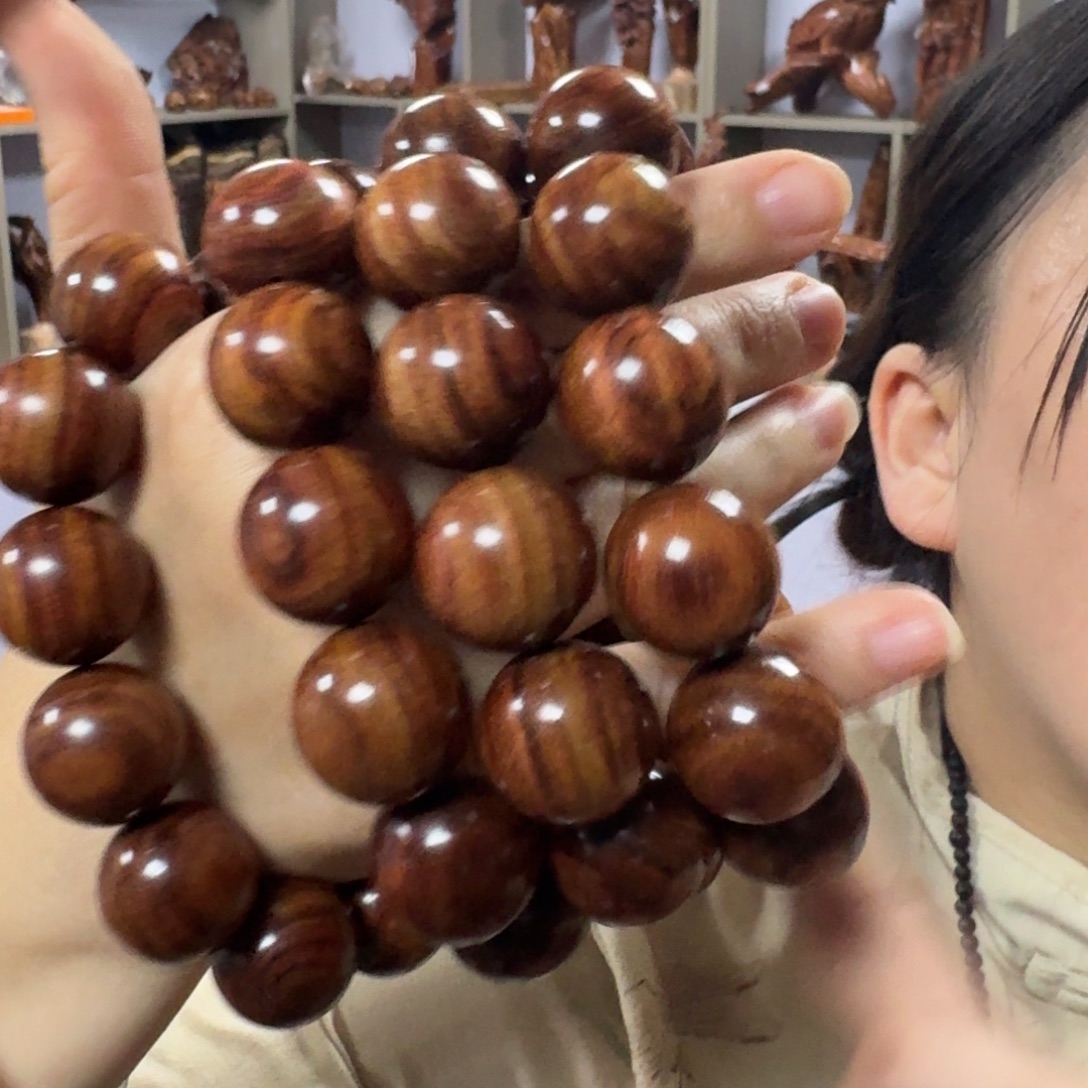 黄花梨/降香黄檀手串/手链2.0顺纹干料海黄手串