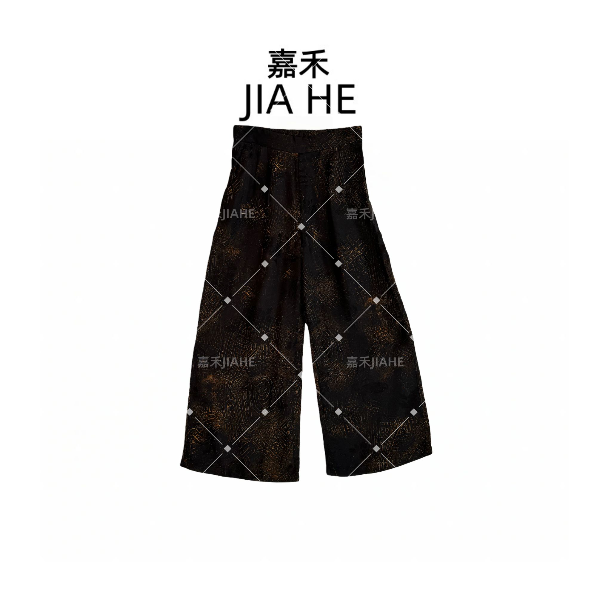 【一溪季春】新中式国风暗纹提花直筒裤老钱风百搭时尚宽松复古