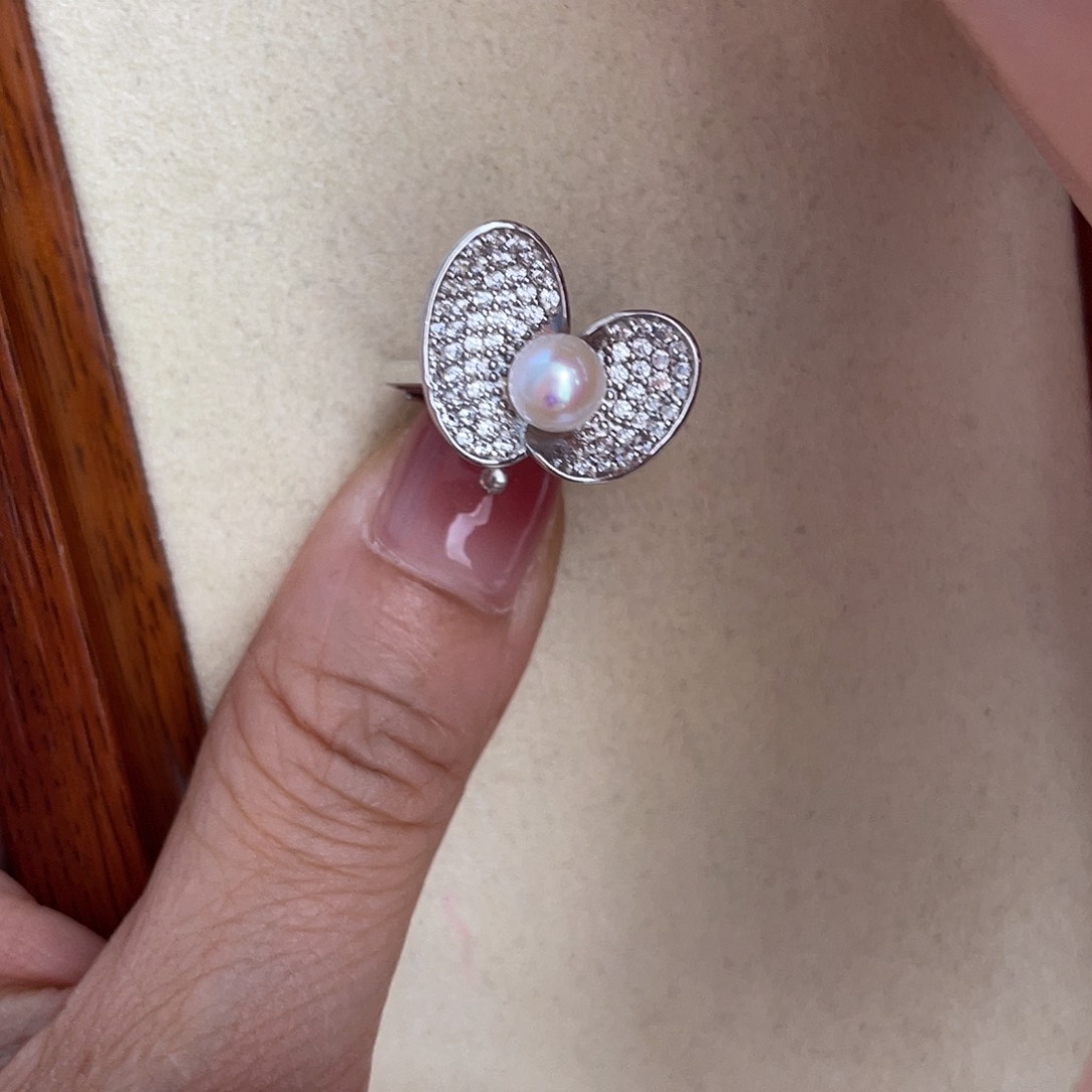 海水珍珠戒指银S925镶嵌