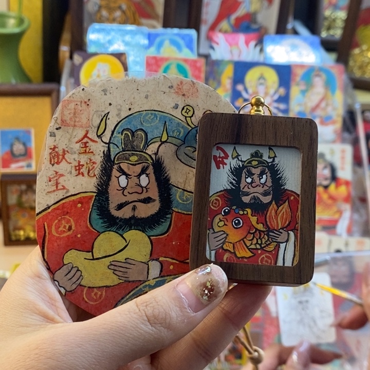 定制朱砂奎爷原木车挂龙龙题材