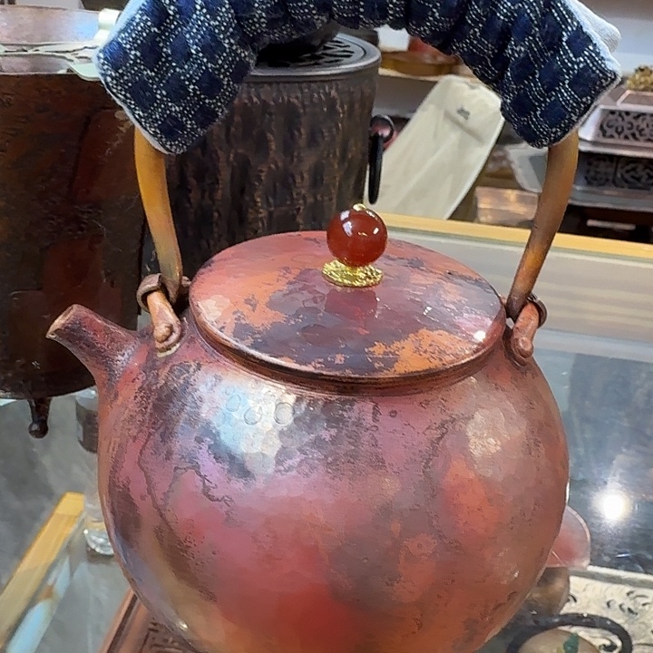 紫铜手工制作烧水壶