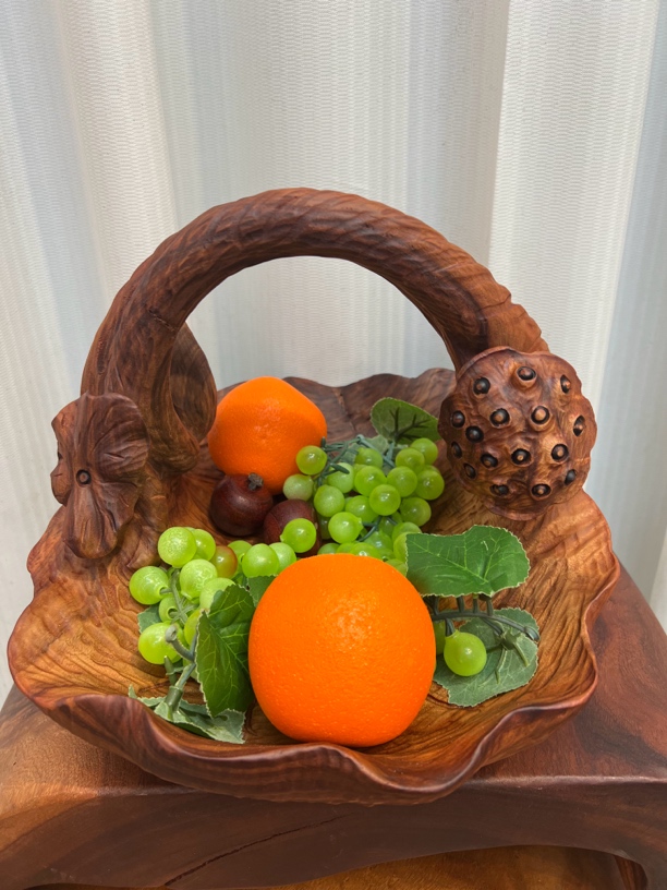 直播间一物一拍 香樟木风化一体镂空花瓶