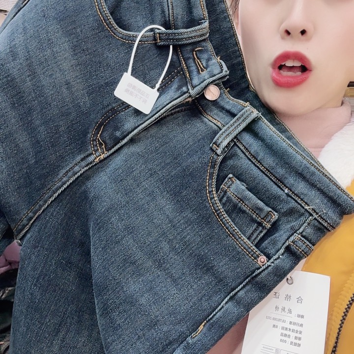 加绒加厚牛仔奶奶裤29-8958