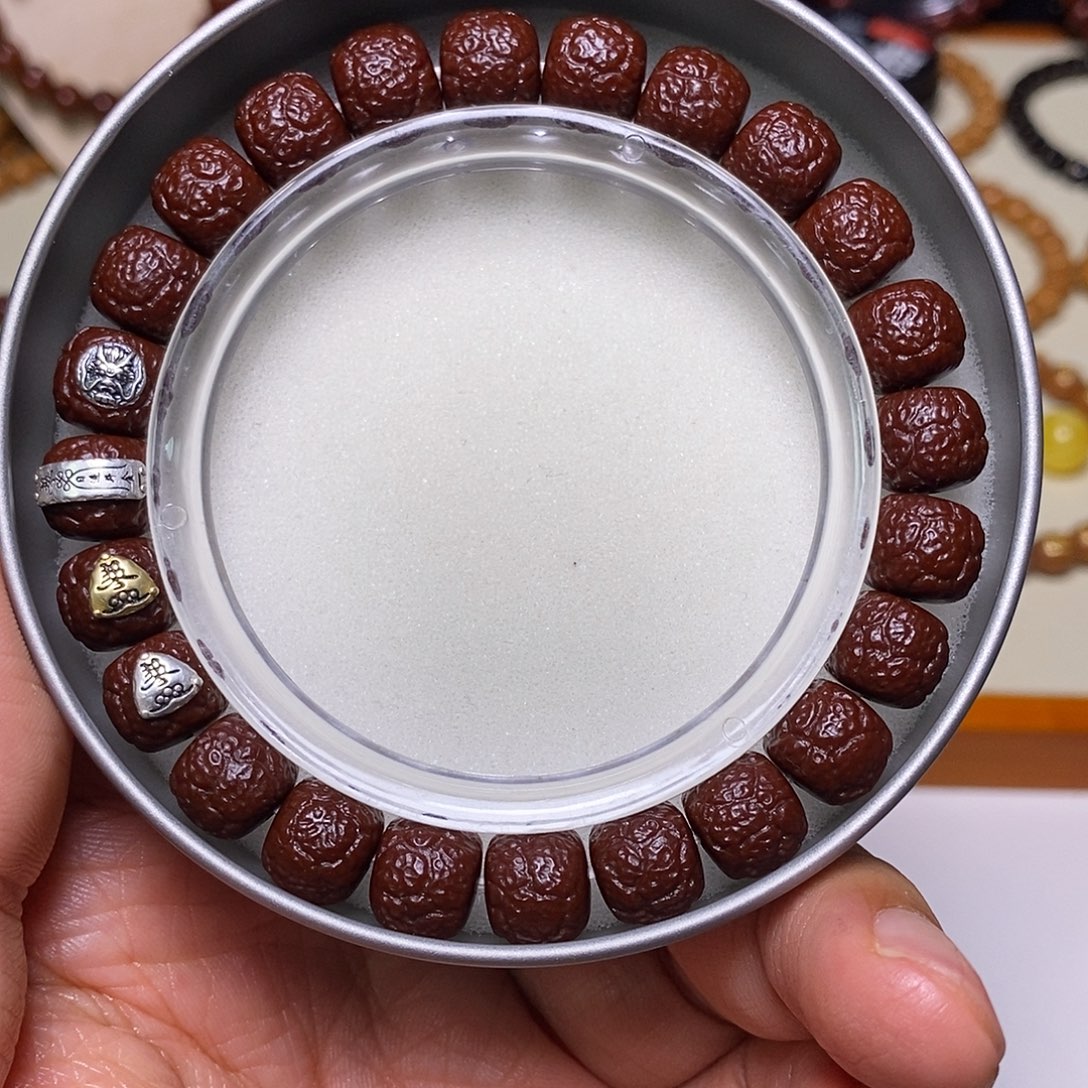 猴头核桃手串牛油膏机刷四标饕餮尺寸10+全品