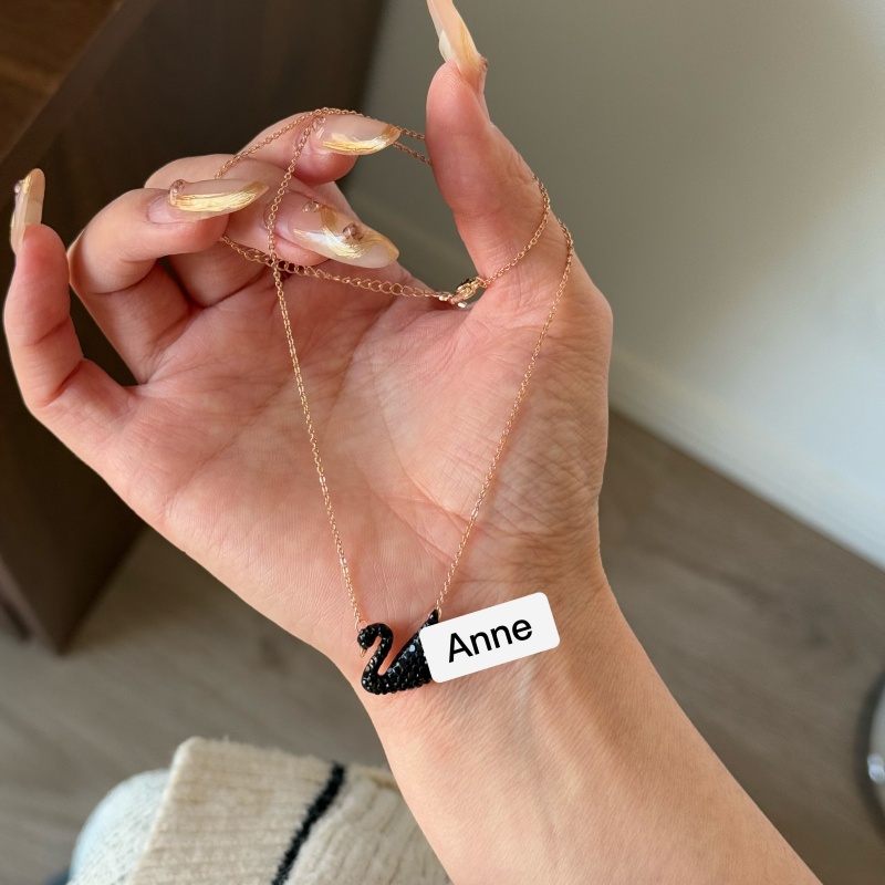 铜合金项链 【X628】经典黑天鹅灵动锁骨链