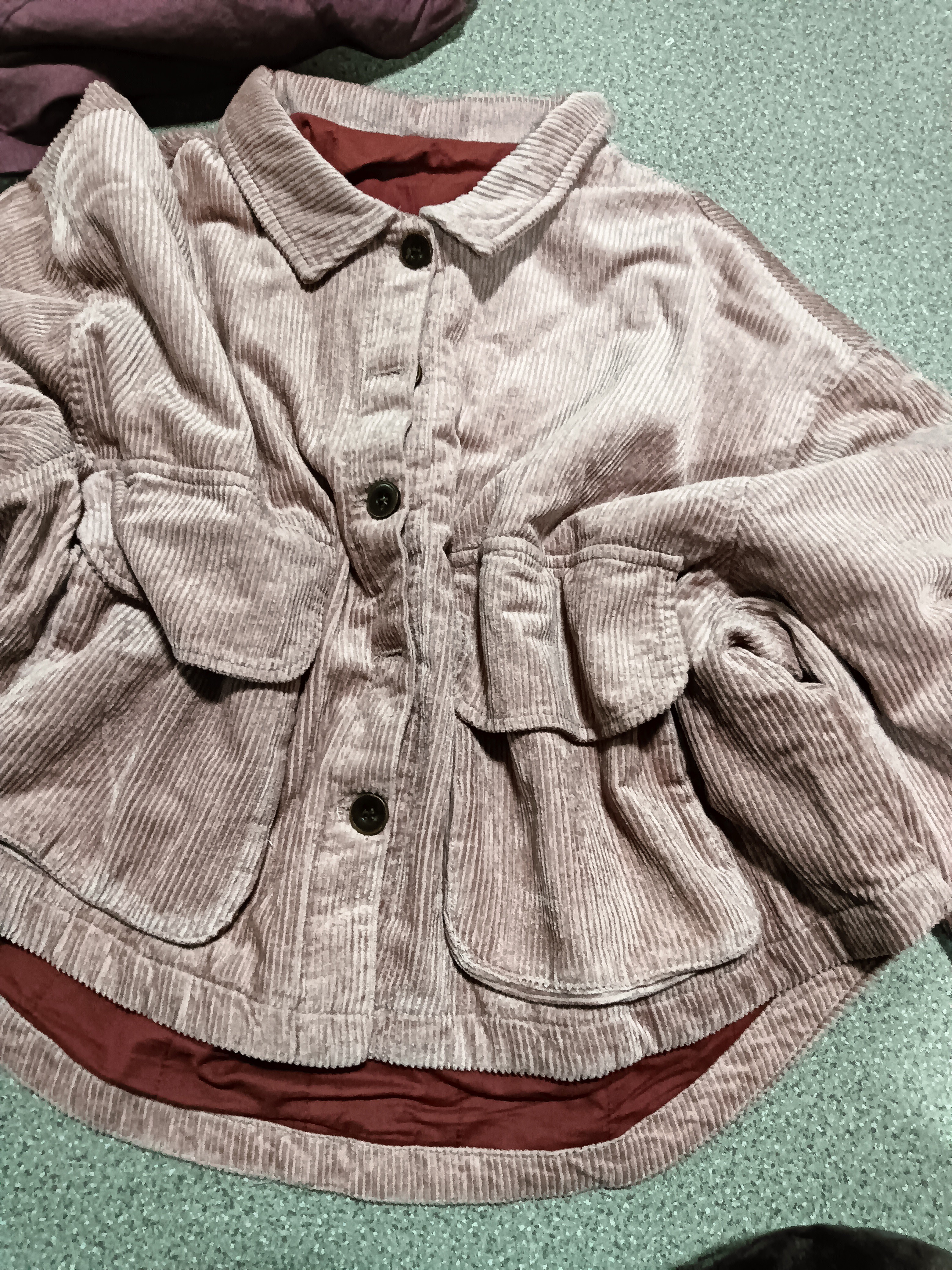 【九月分享】复古灯芯绒大口袋做旧立领宽松棉服外套秋冬