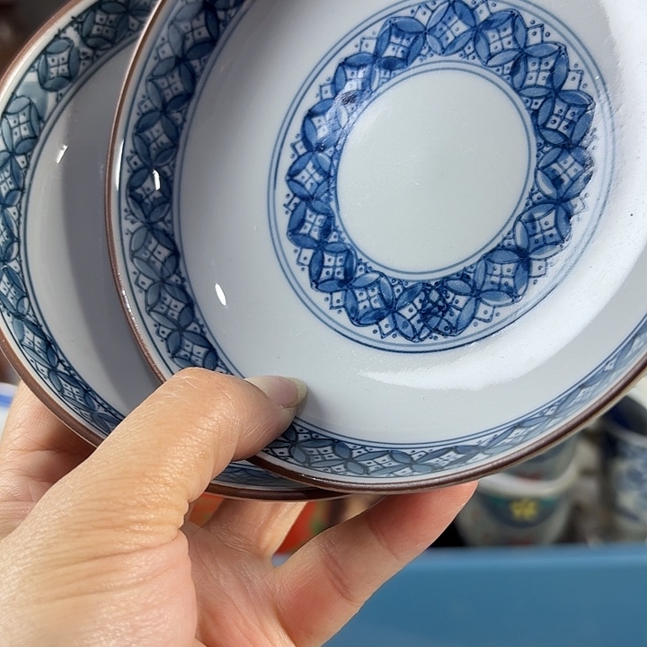 倚***石闪给倚梦雨花石碟子一对