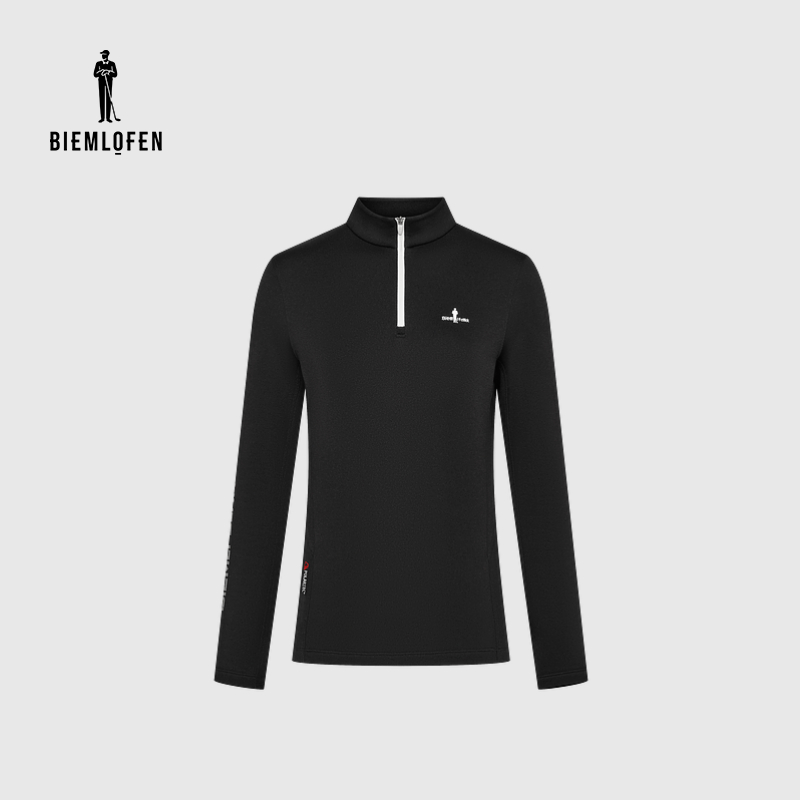 比音勒芬高尔夫秋冬款打底衫休闲运动抓绒防风保暖立领长袖T恤女