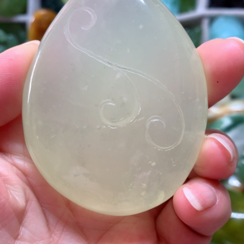 蛇纹石玉手把件未镶嵌