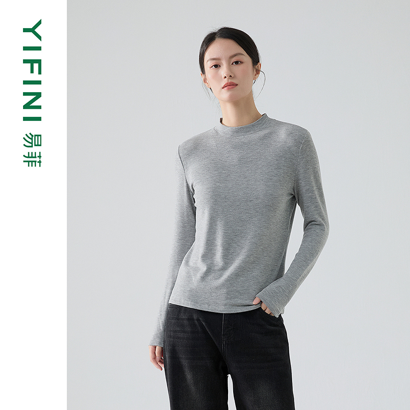 【Yifini】新款百搭合体短款时尚针织衫D10Z3911