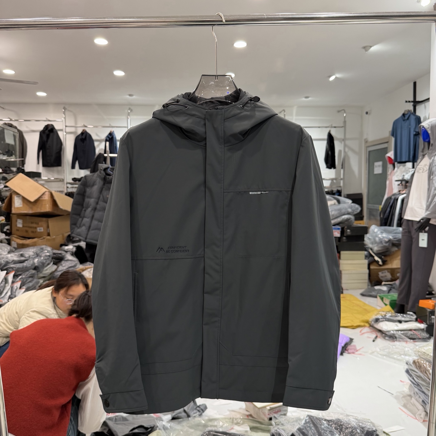 W919男士三合一冲锋衣夹克可拆内胆设计含绵羊毛夹克衫保暖防风