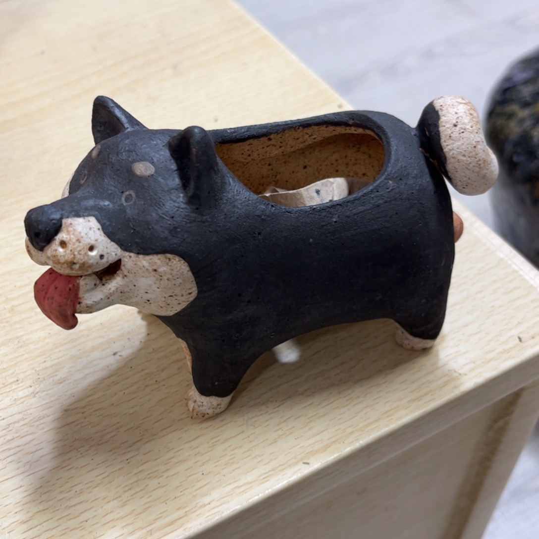 泥塑古镇炻陶花盆