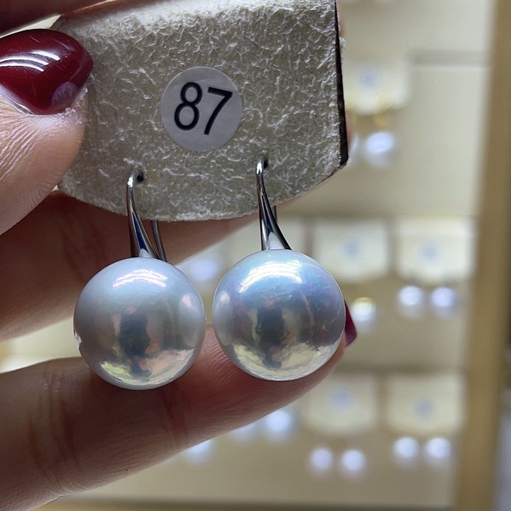 淡水珍珠耳饰银S925镶嵌