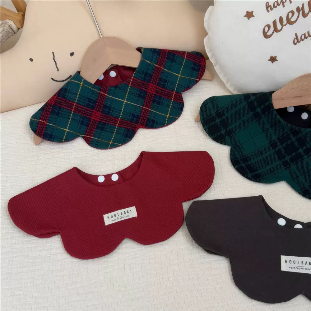 婴幼儿花瓣口水巾双面ins风宝宝围嘴纯棉韩国K*y同款宝宝围嘴围兜