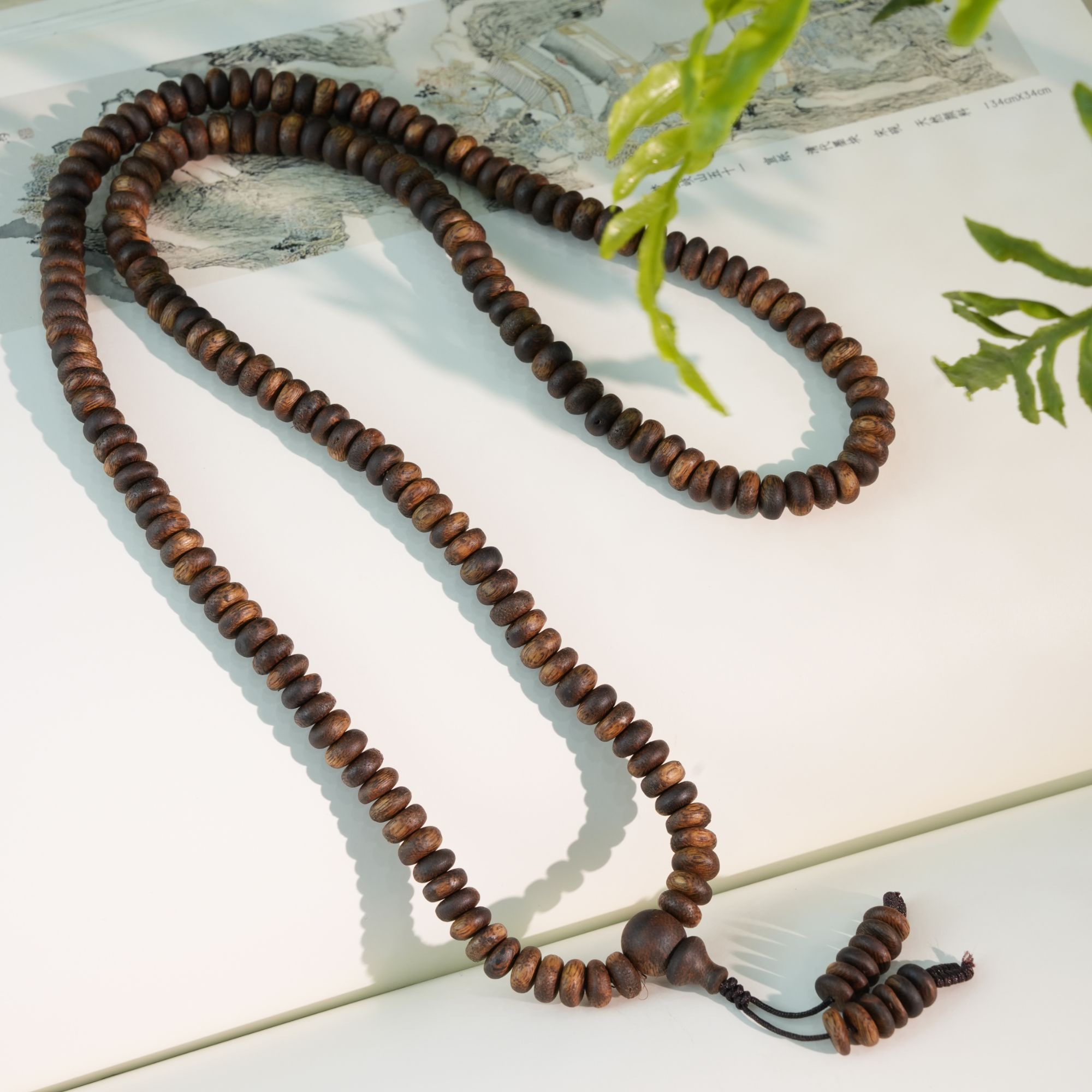沉香7mm算盘多圈手串黎乌 素 S250697