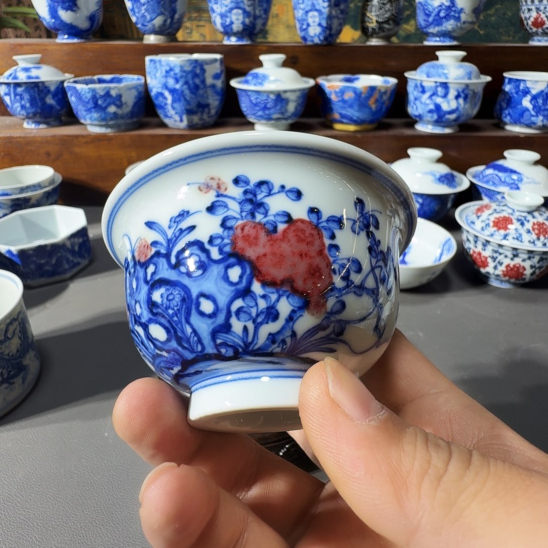 泥塑主人杯手工手绘微微瑕