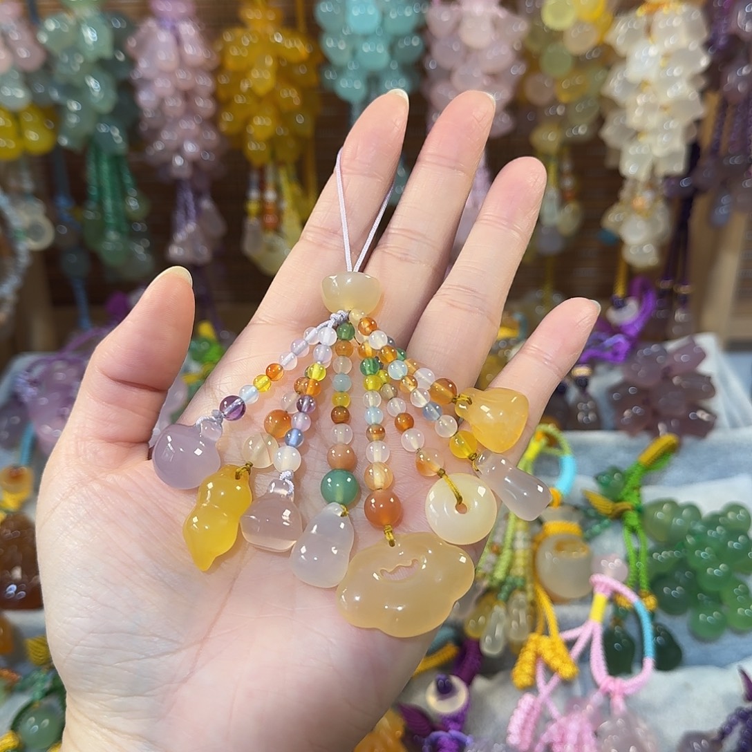 玛瑙/玉髓未镶嵌手机挂件