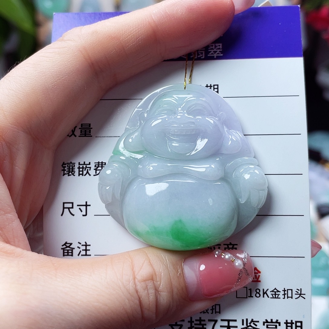 翡翠未镶嵌颈饰佛公09