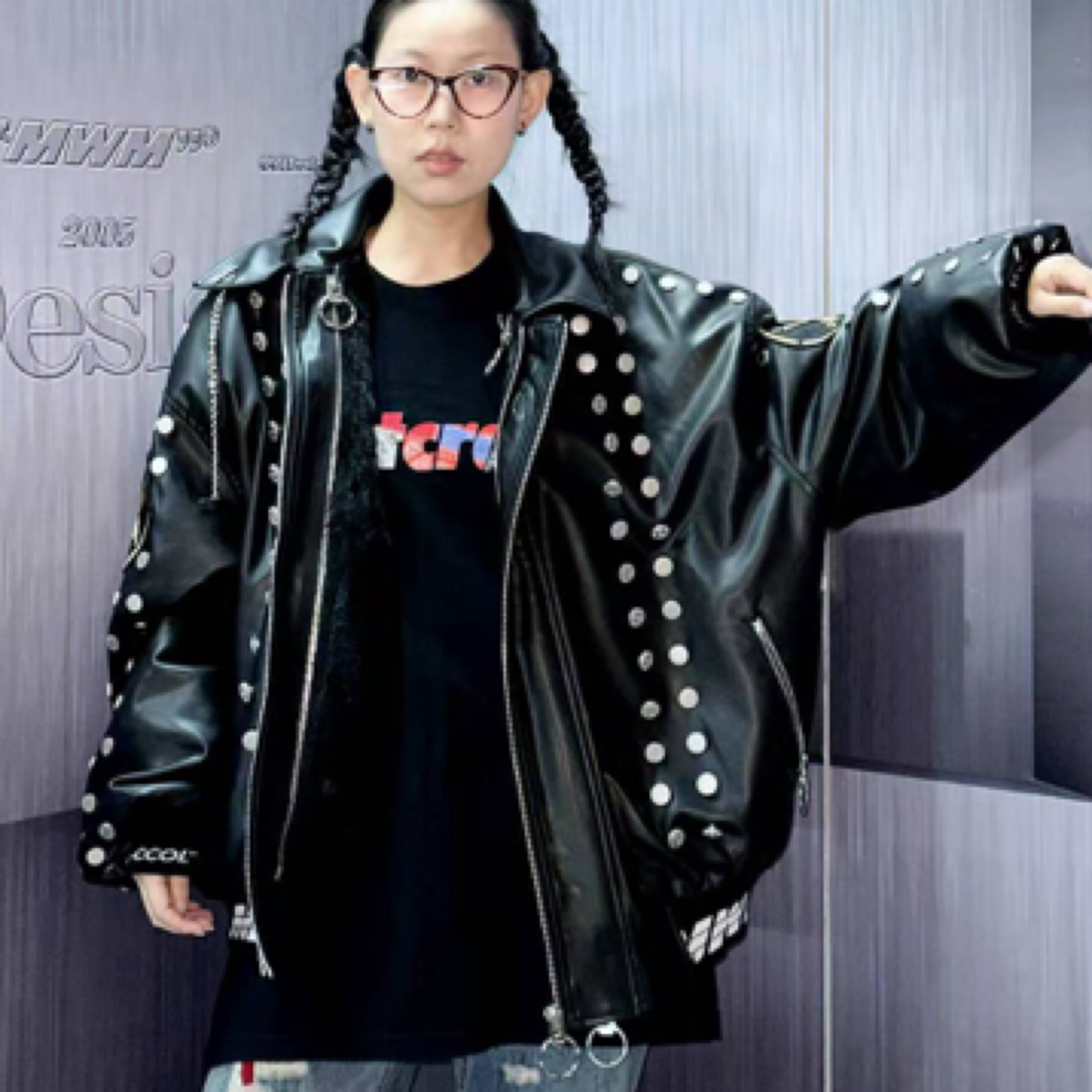 MWM铆钉加绒皮衣外套