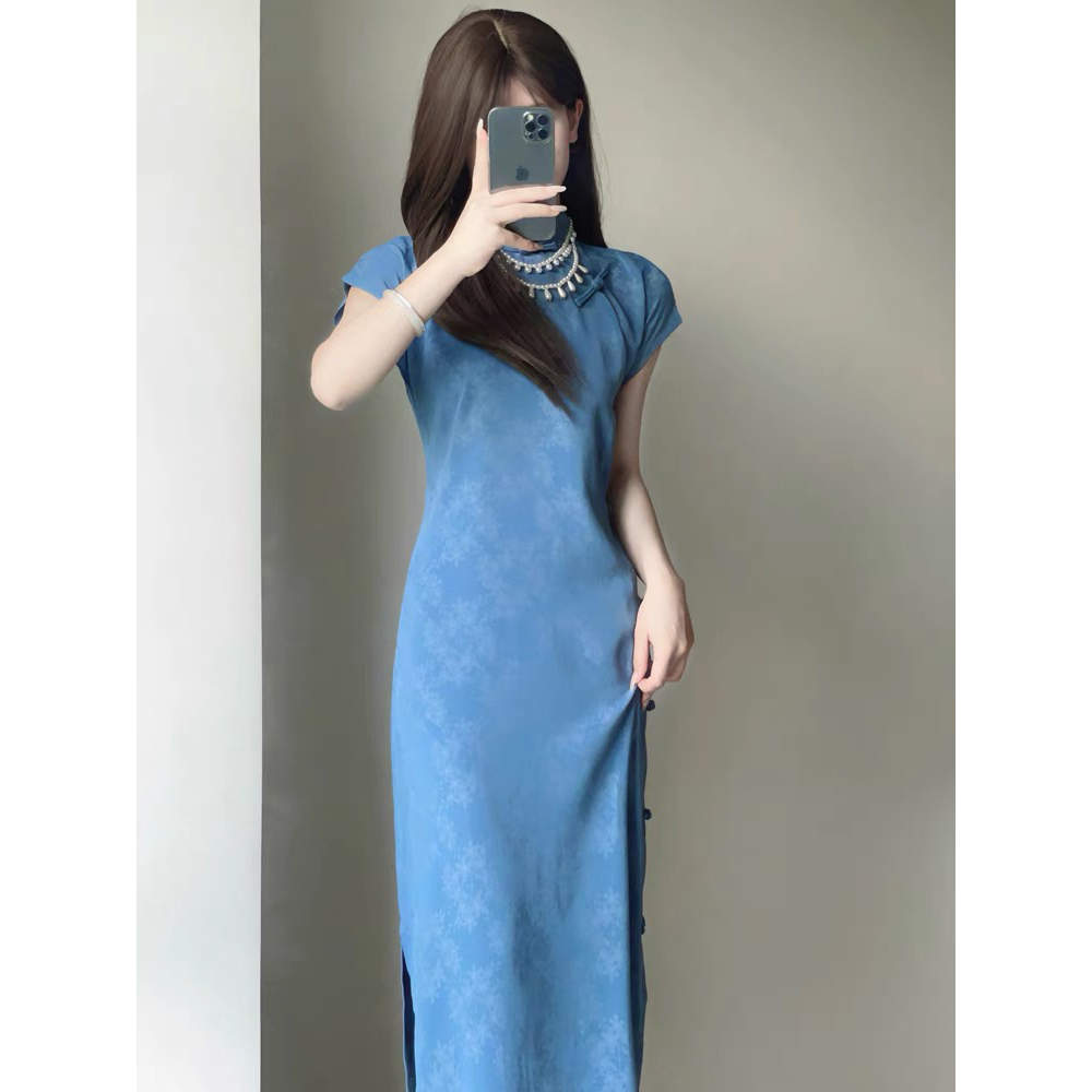 2024年夏季新款古法宽松版旗袍连衣裙中国风日常可穿显瘦气质款