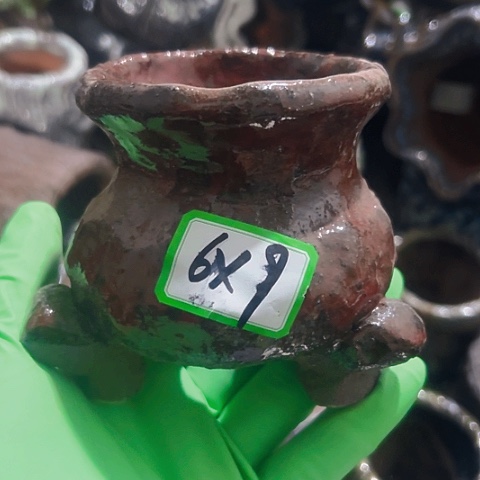 红陶粗陶花盆手工