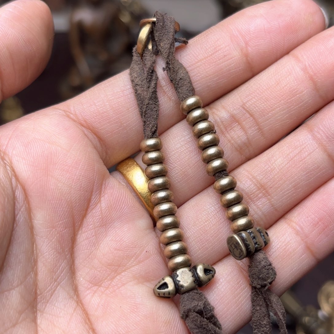 铜星月菩提吊坠项链