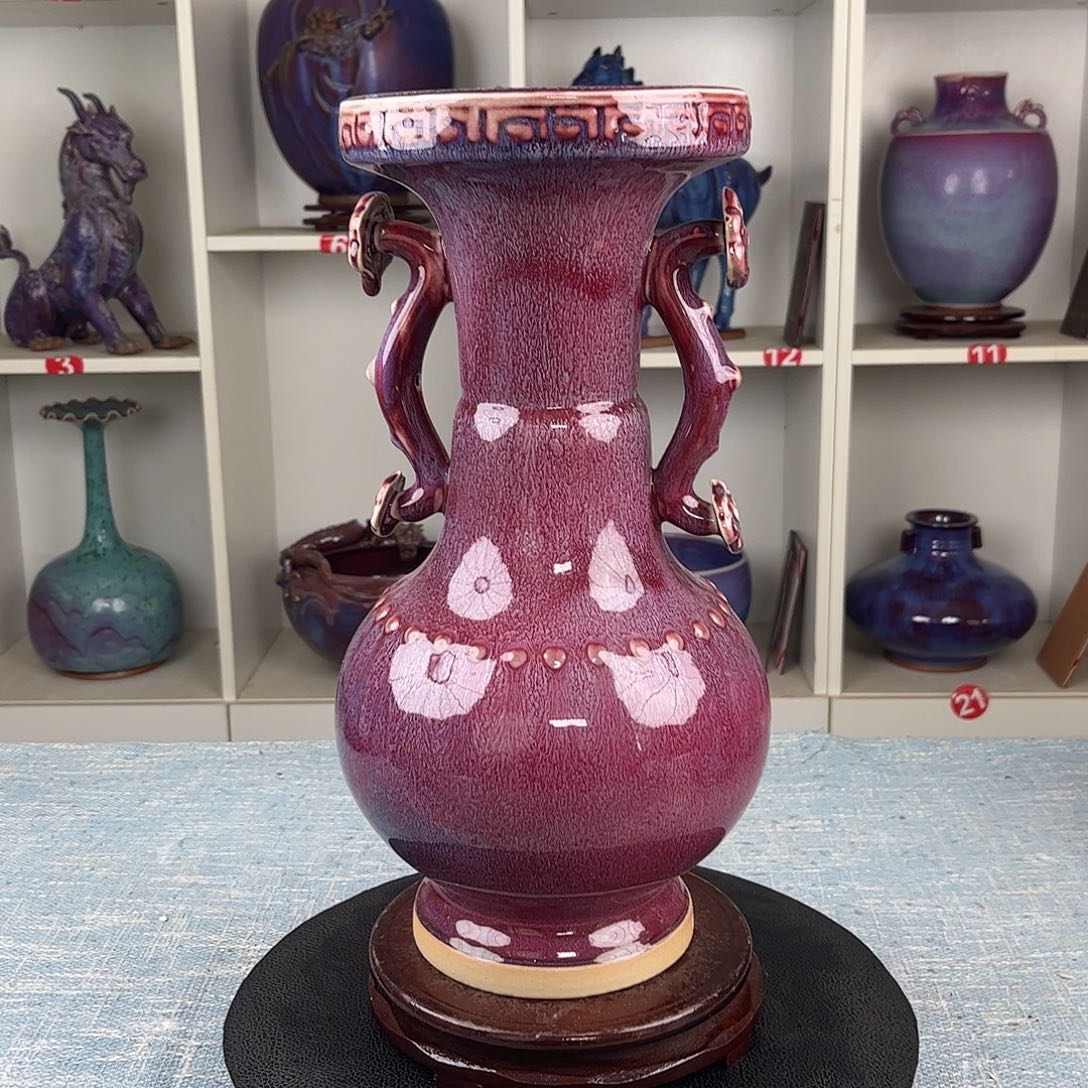 瓷片如意瓶珍品收藏无礼盒