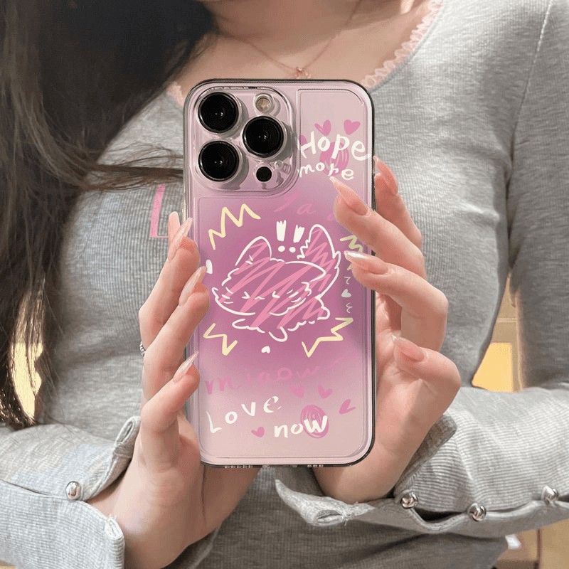 可爱晕染猫适用苹果16PROMAX手机壳iPhone15防摔14创意13高颜值12