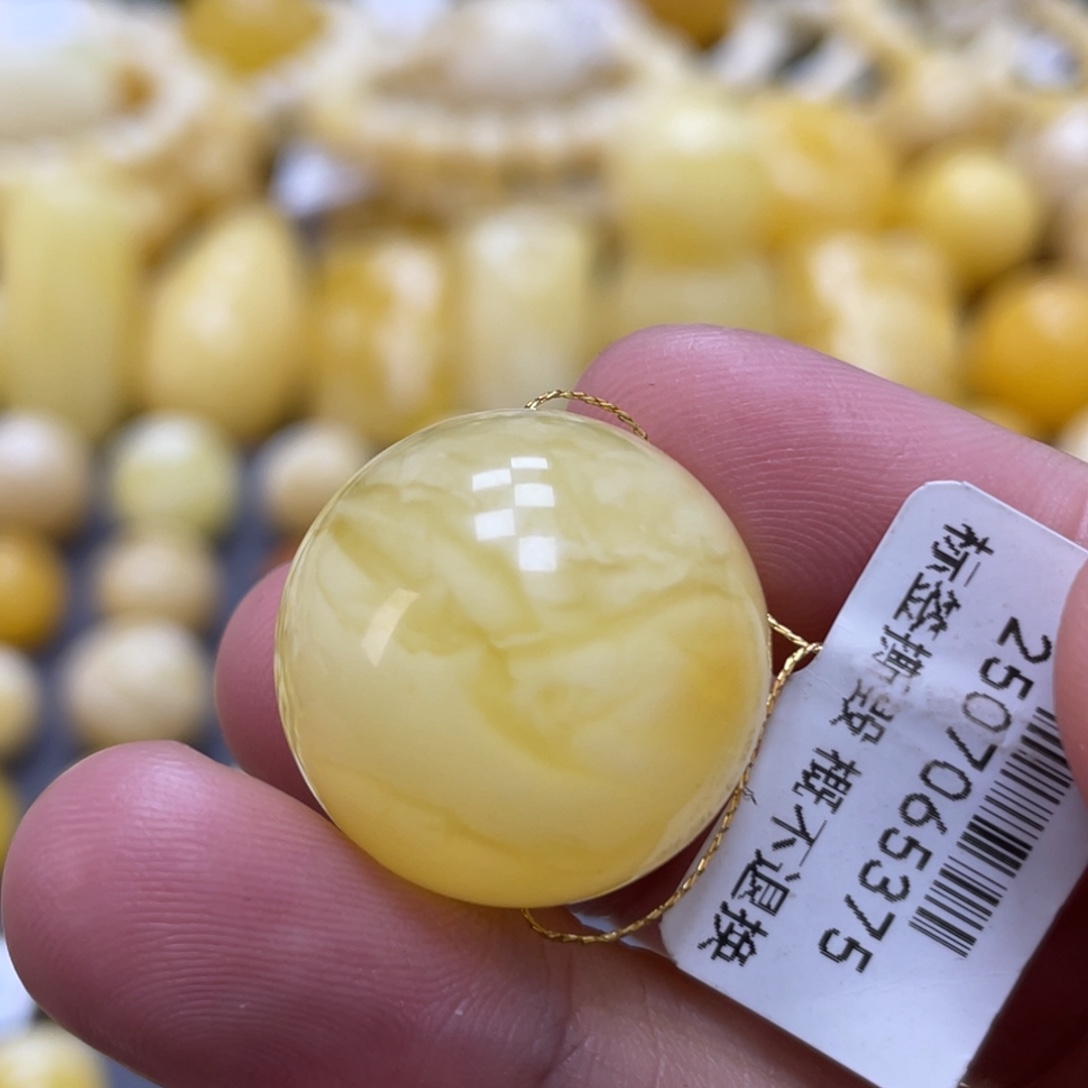 蜜蜡未镶嵌裸石21.4mm瑕疵福利款