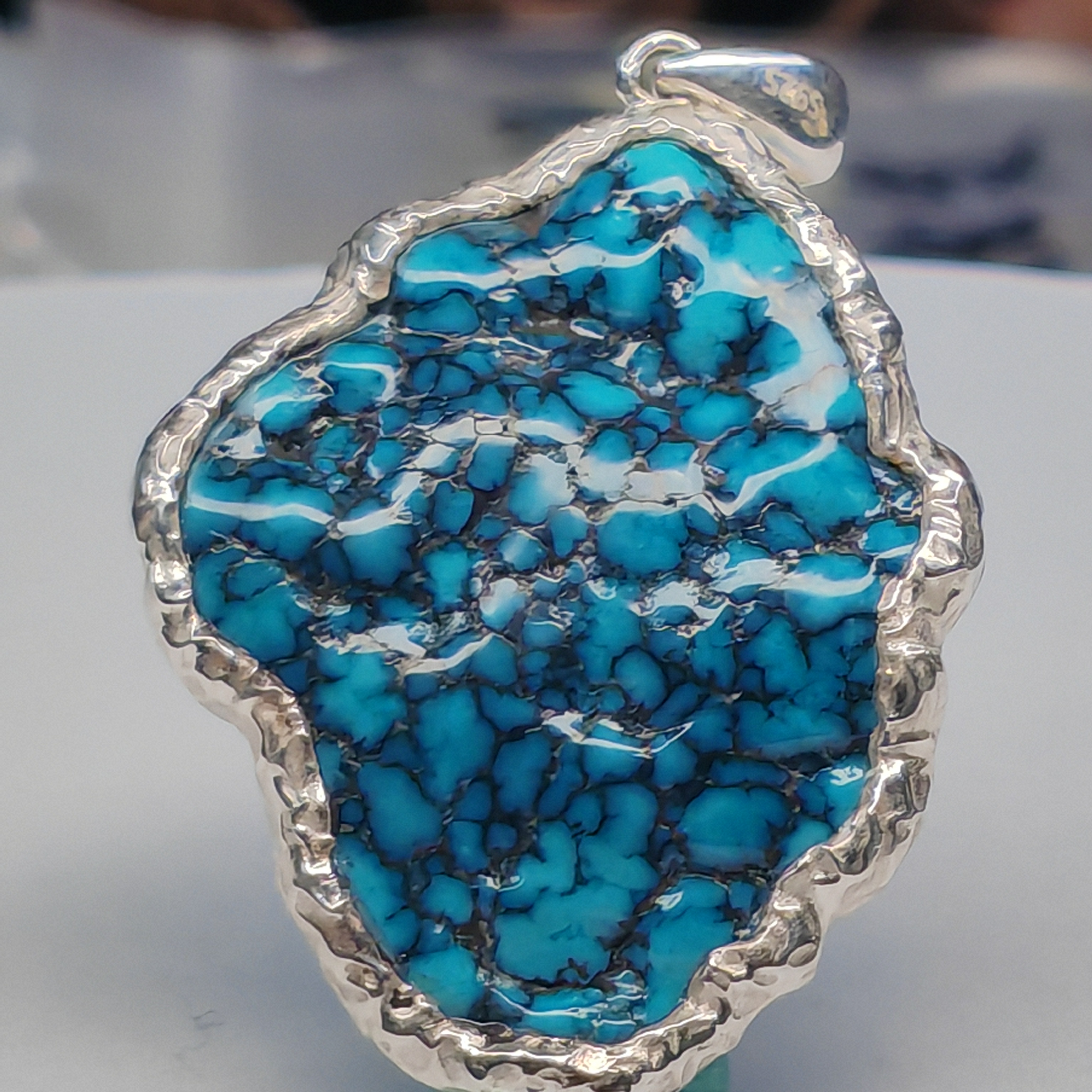 原矿瓷釉级云盖寺绿松石乌兰花，铁线细腻无黑斑，jio美品质，毕业级