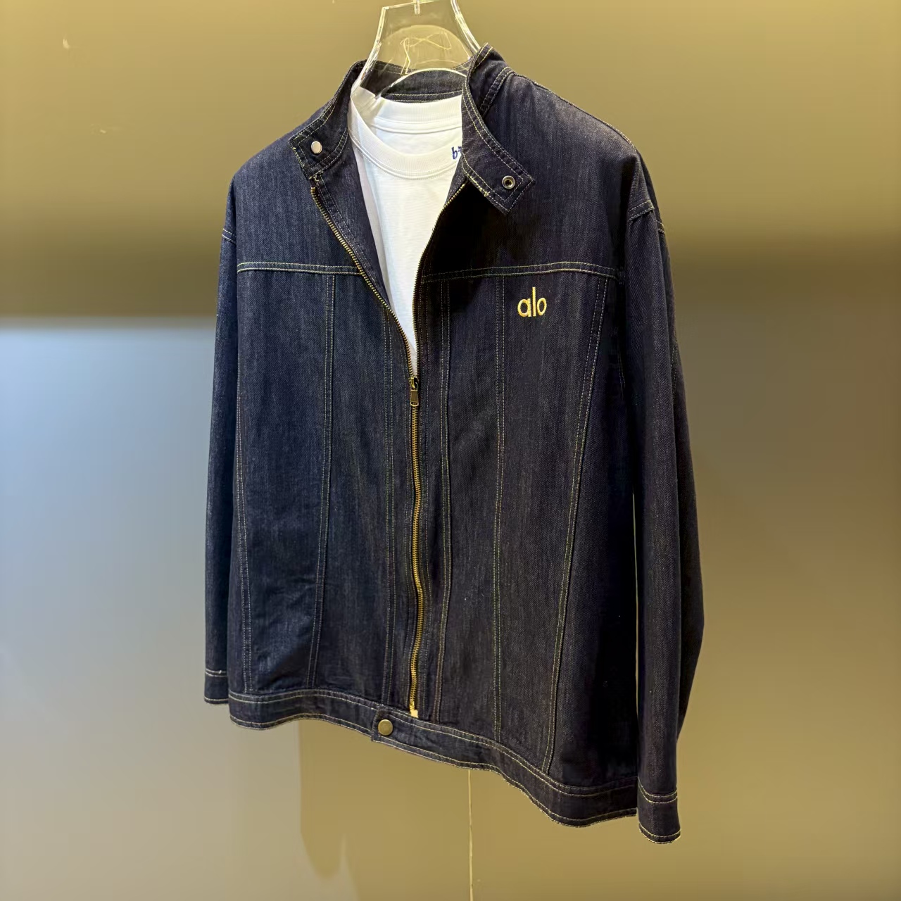 【Umi】 长袖立领男女同款拉链款秋季潮流牛仔百搭夹克外套W8171