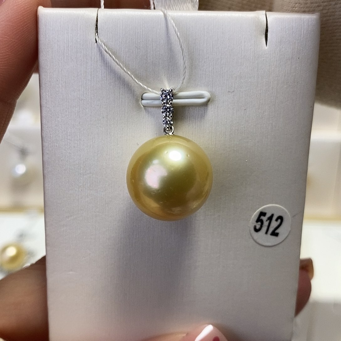 海水珍珠吊坠(不含链)18K金镶嵌