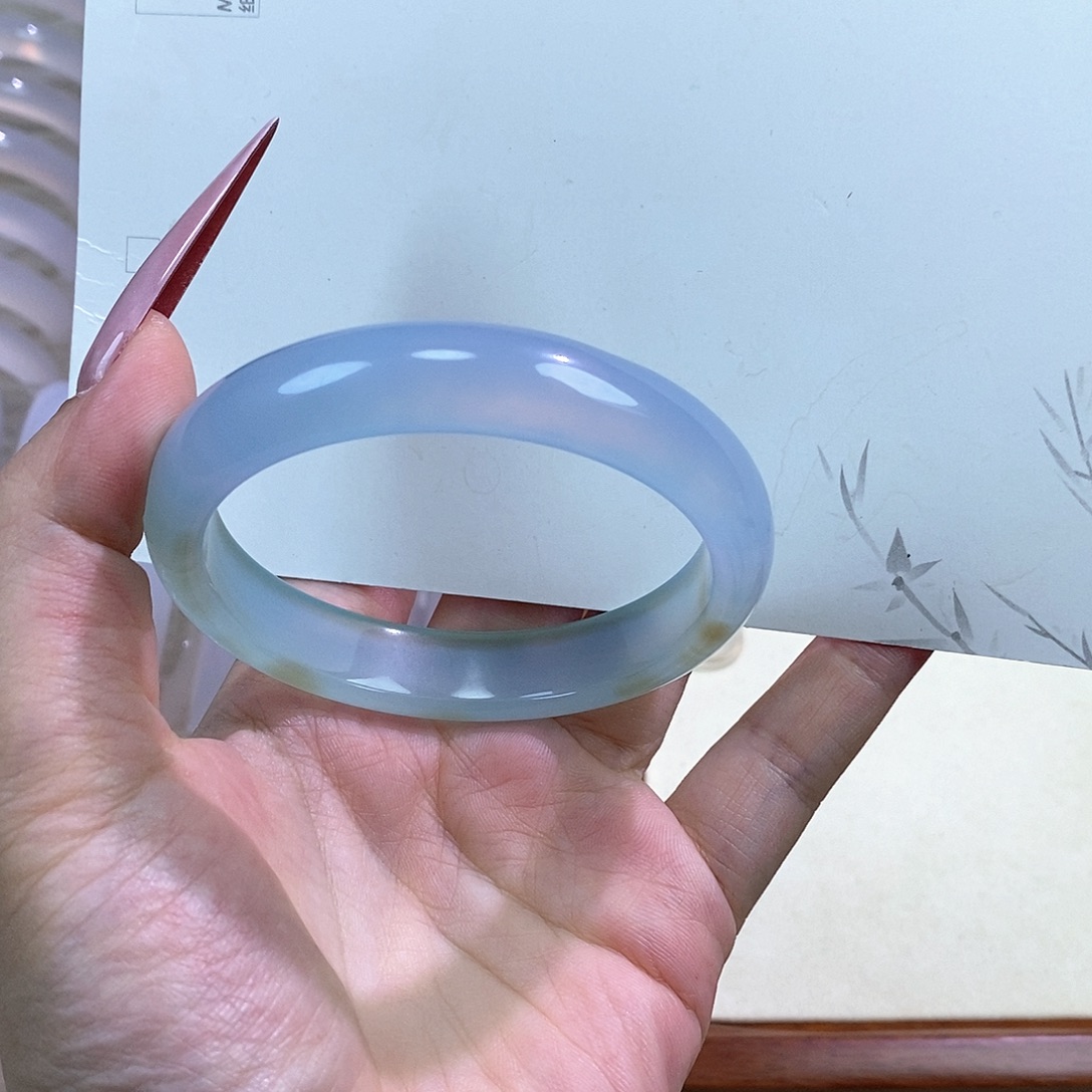 手镯玛瑙/玉髓未镶嵌56俏色蓝