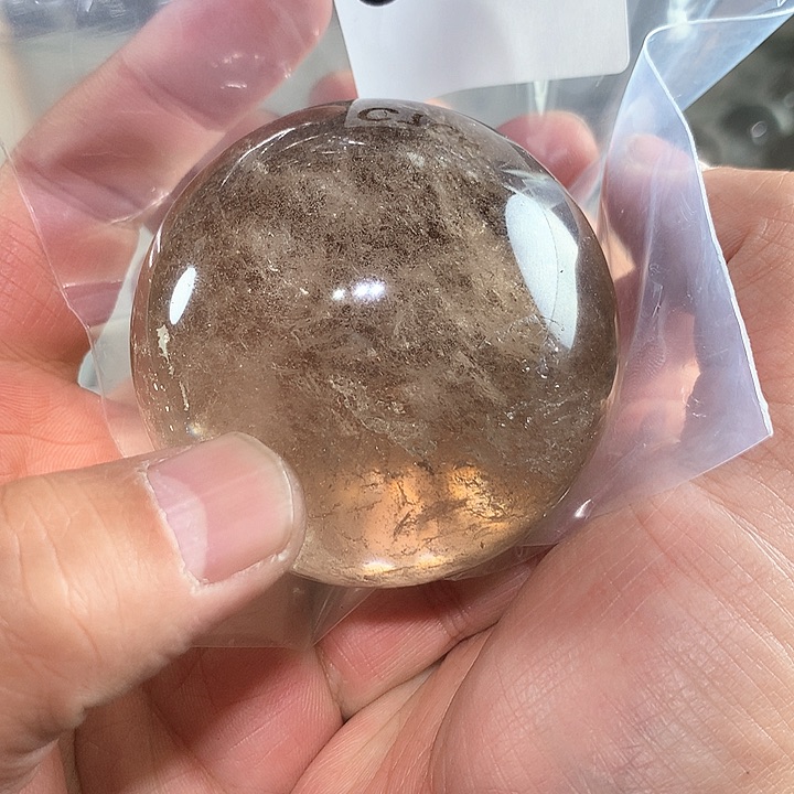 烟晶天然茶水晶球C704未镶嵌沉****发