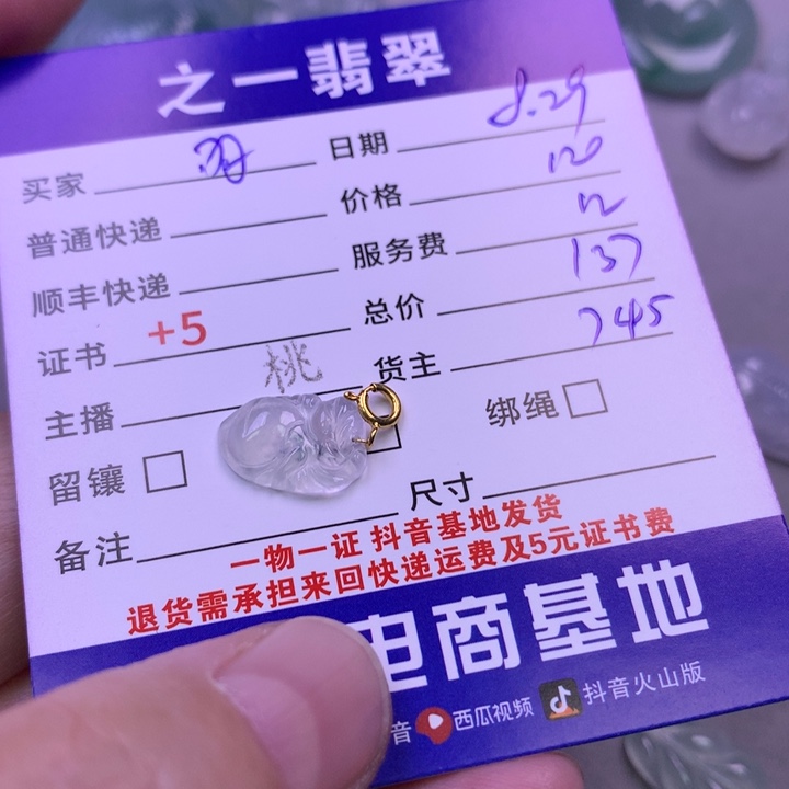 颈饰18K金镶嵌翡翠羽