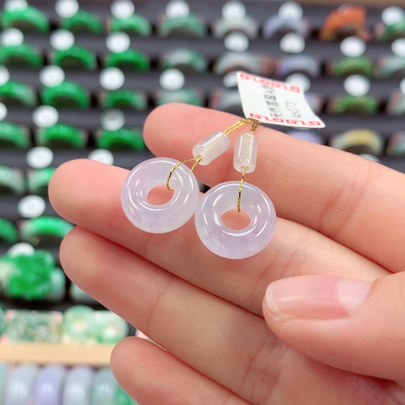 【闪购商品】未镶嵌戒指翡翠甜甜圈一对