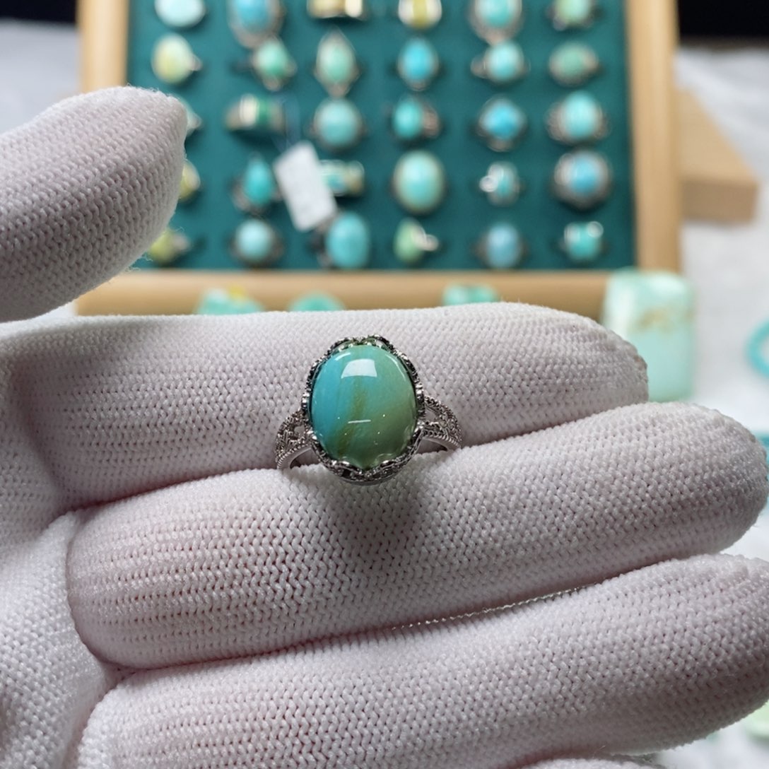 绿松石颈饰银S925镶嵌