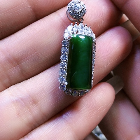 和田玉银S925镶嵌戒指