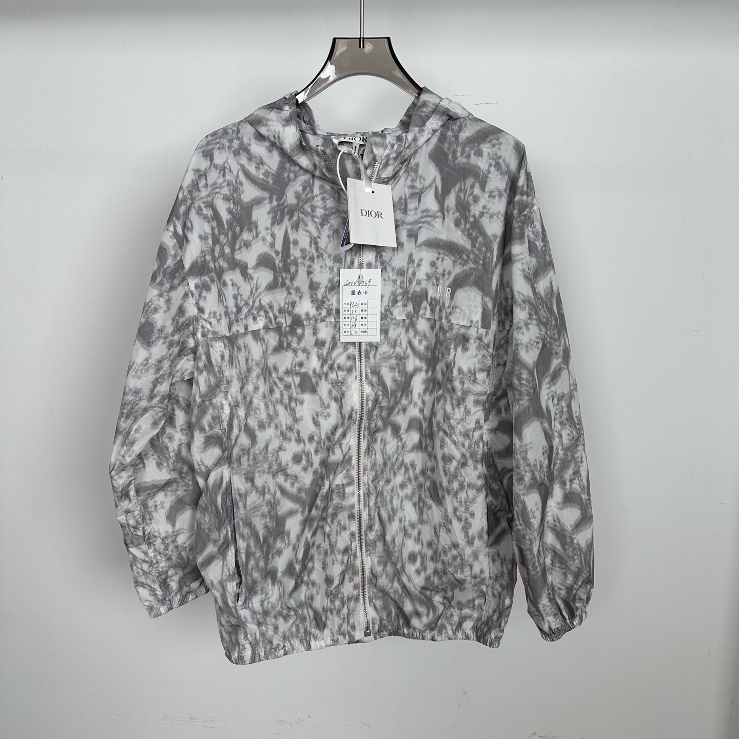 未使用 DIOR/迪奥 灰白冲锋夹克外套 13A码 GM004769