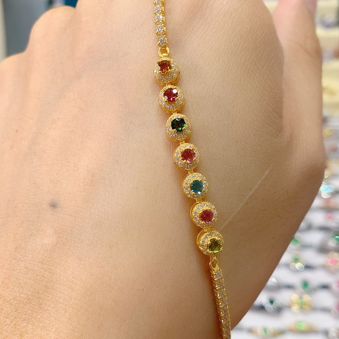 碧玺手链银S925镶嵌