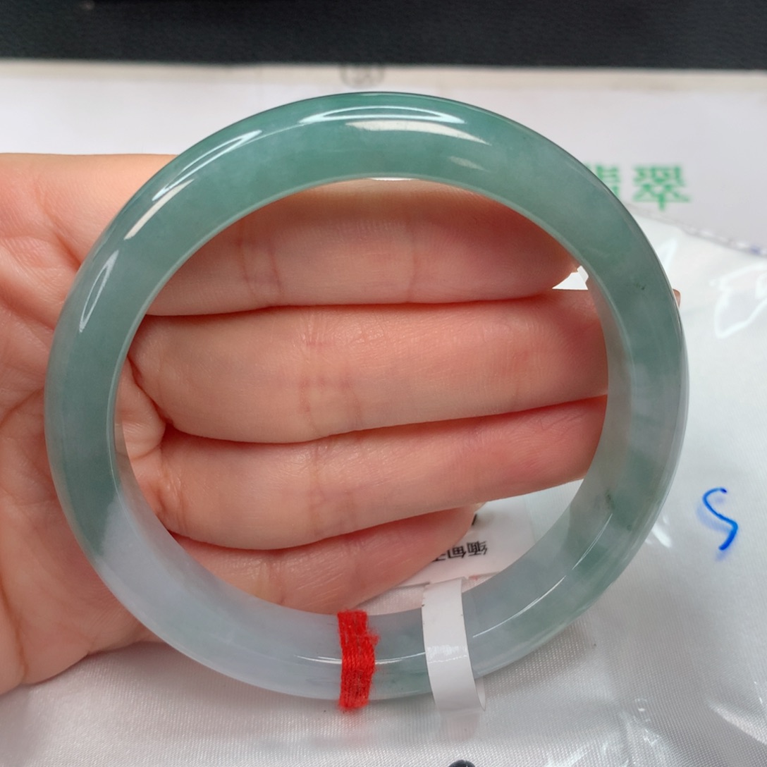 翡翠手镯未镶嵌57-58 湖水绿