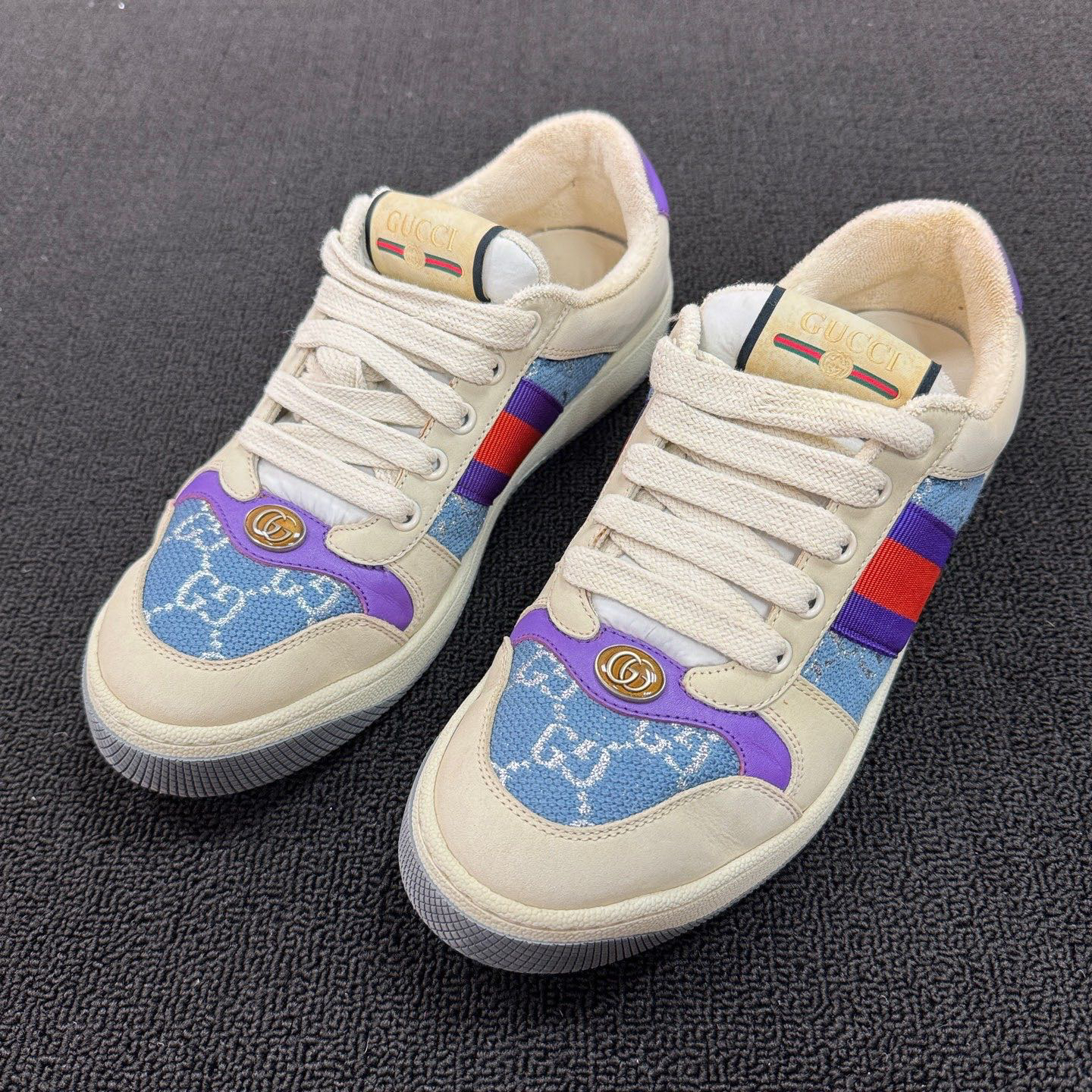 99新 GUCCI/古驰 葡萄籽奢潮/GUCCI蓝色脏脏鞋38/3169 