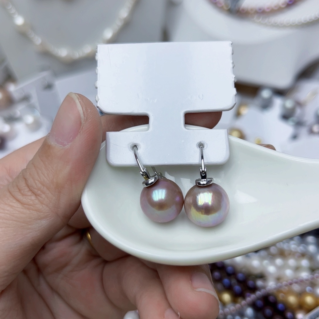 淡水珍珠耳饰银S925镶嵌