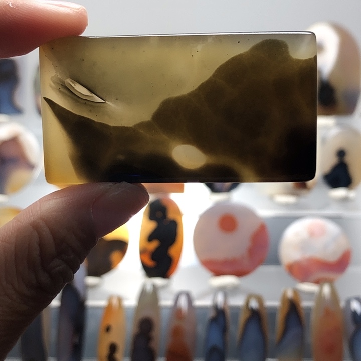 玛瑙/玉髓银S925镀金镶嵌珠宝半成品345