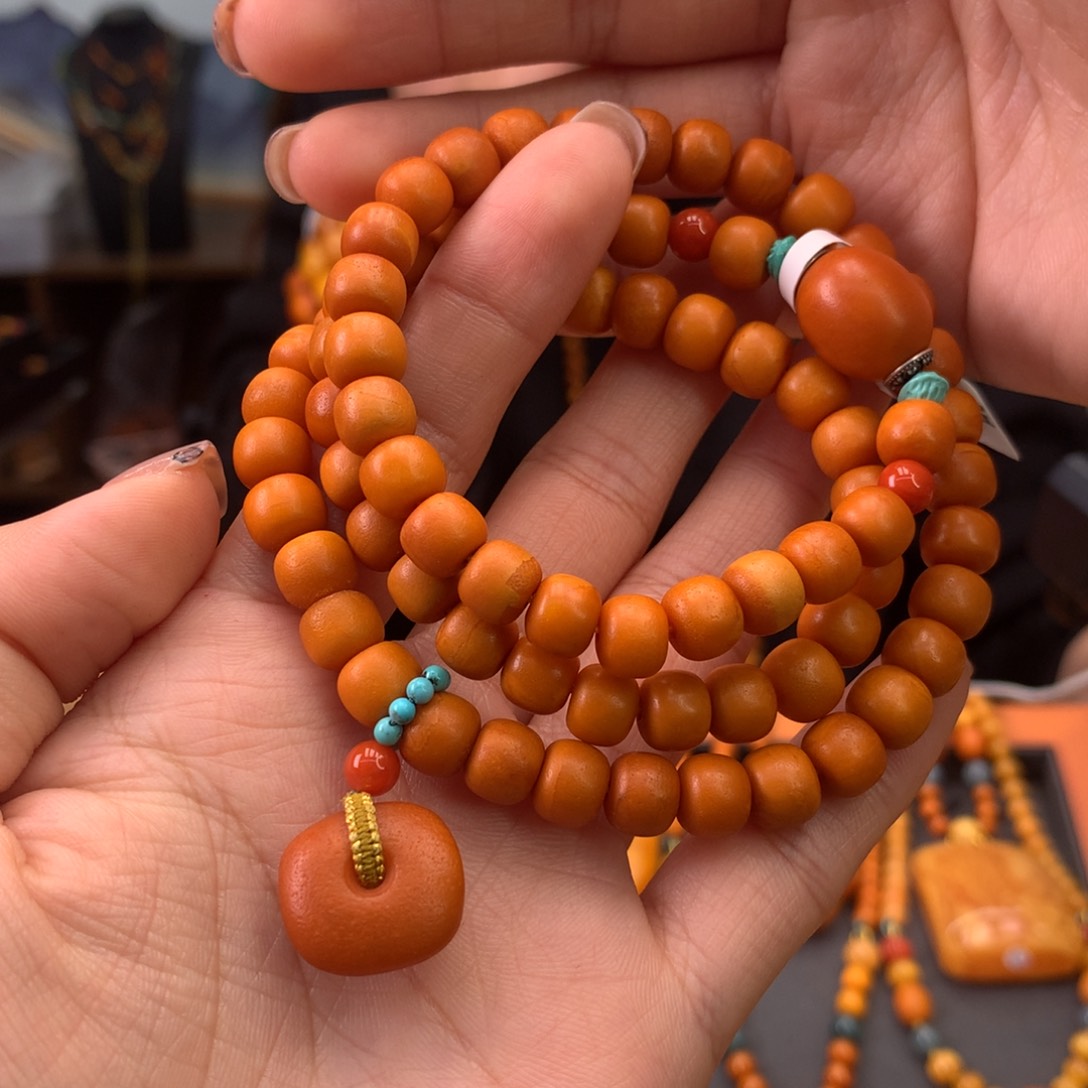 蜜蜡手串未镶嵌天然