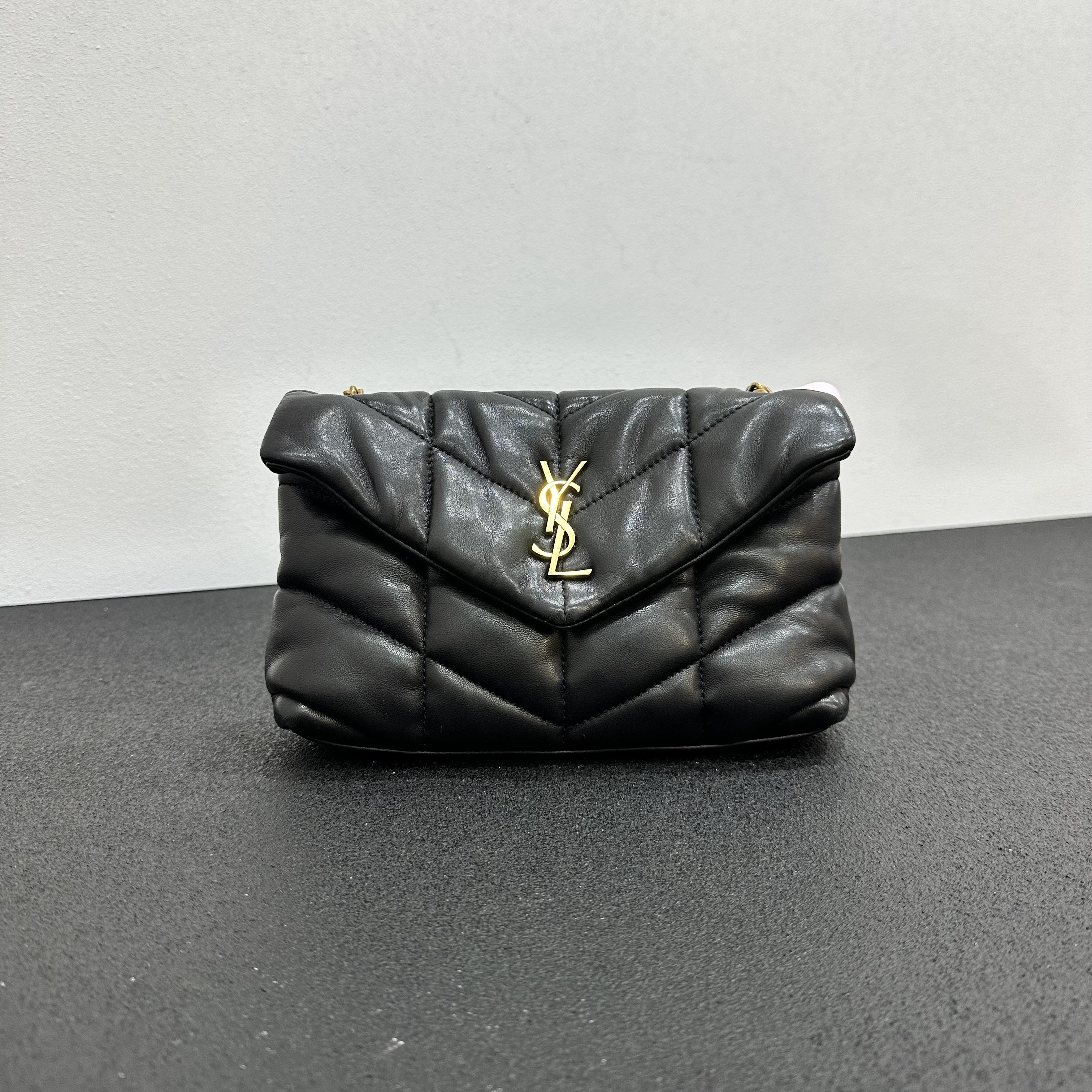 99新 YSL/圣罗兰 壹所奢品/YSL 云朵 mini 黑金 新款 单肩斜挎包*